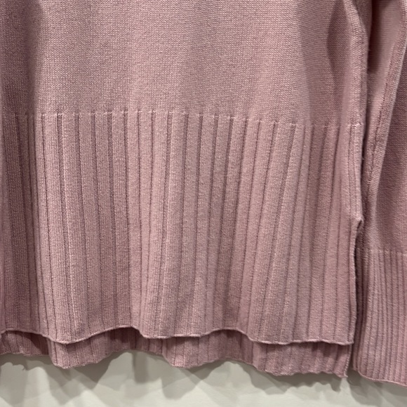 Repeat Cashmere Wide Ribbed Turtleneck Sweater in Dusty Pink Cashmere Wool S - Picture 9 of 16